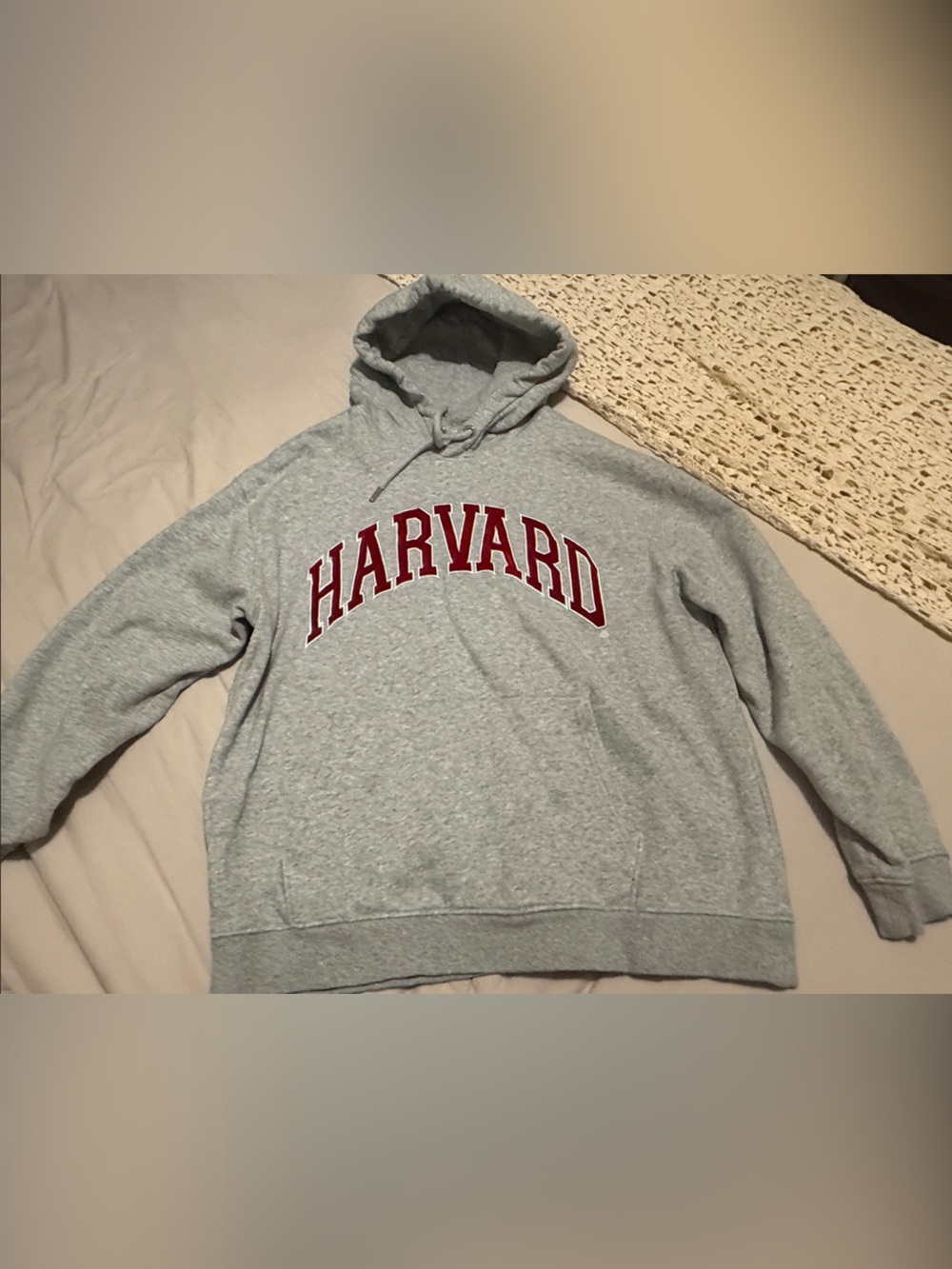 H&M Harvard Gray Pullover Hoodie with Red Lettering